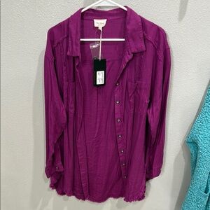 Women's Purple Button-Up Top
